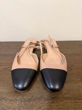 Steve Madden Two-Tone Pink and Black Slingback Flats
